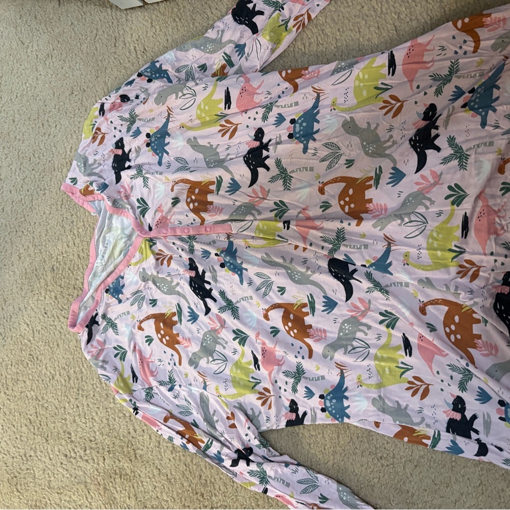 Little Sleepies Pink Dinosaur Pajama Set